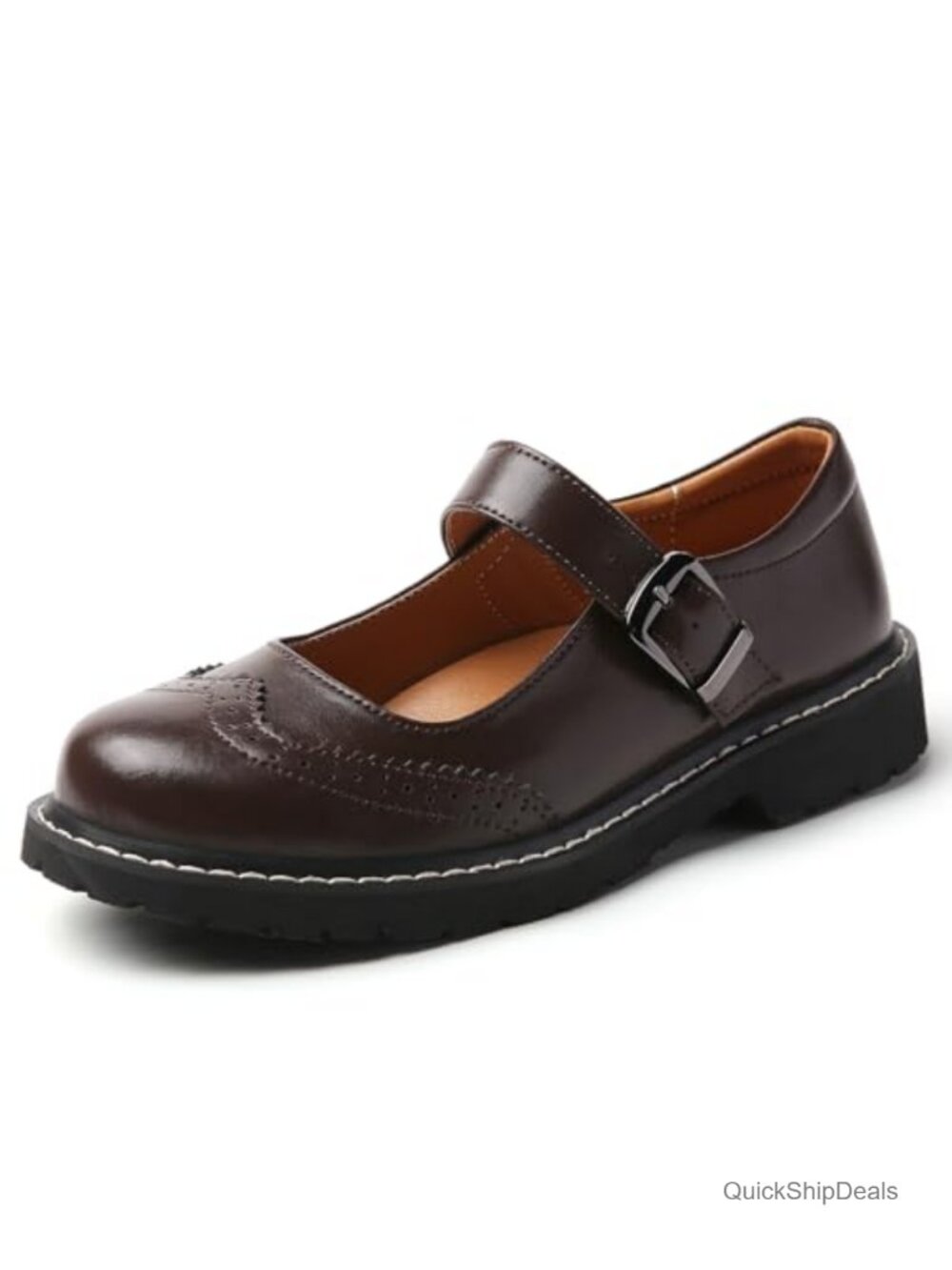 Women's Mary Jane Platform Non-Slip Wingtip Brogue Oxfords Dress Shoes